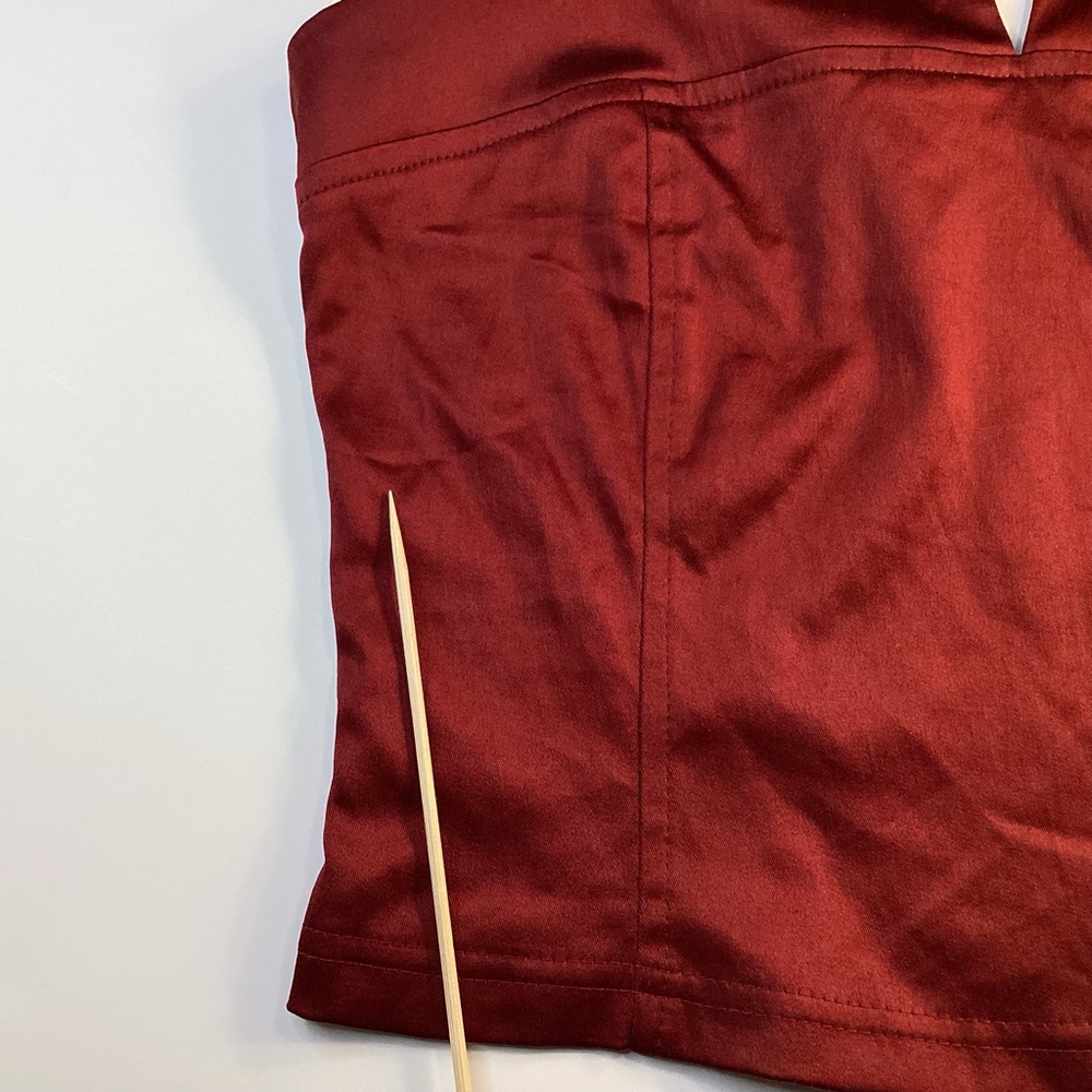 Aqua Blues tank 90’s red shiny spaghetti strap - Picture 5 of 10